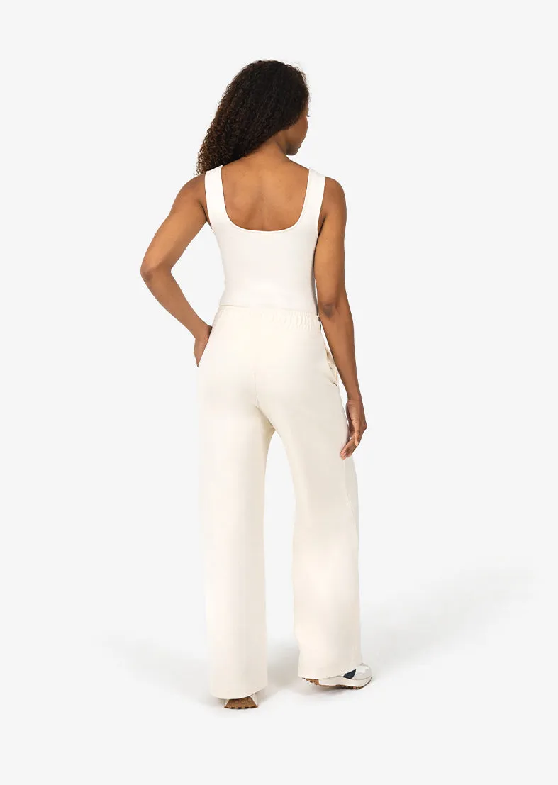 All-Around Lounge Wide Leg Trouser Short length Eggnog