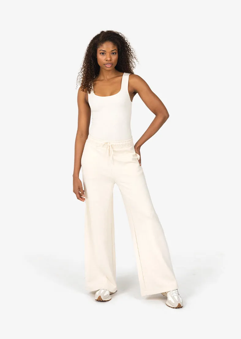 All-Around Lounge Wide Leg Trouser Short length Eggnog