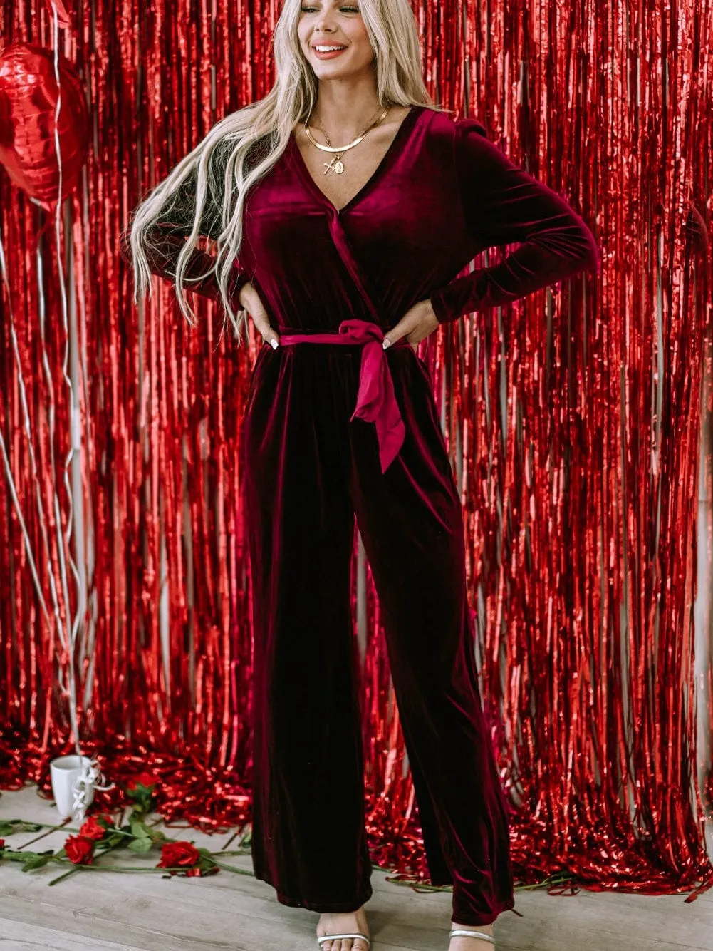 All-Occasion Velvet Jumpsuit: Adaptable Style