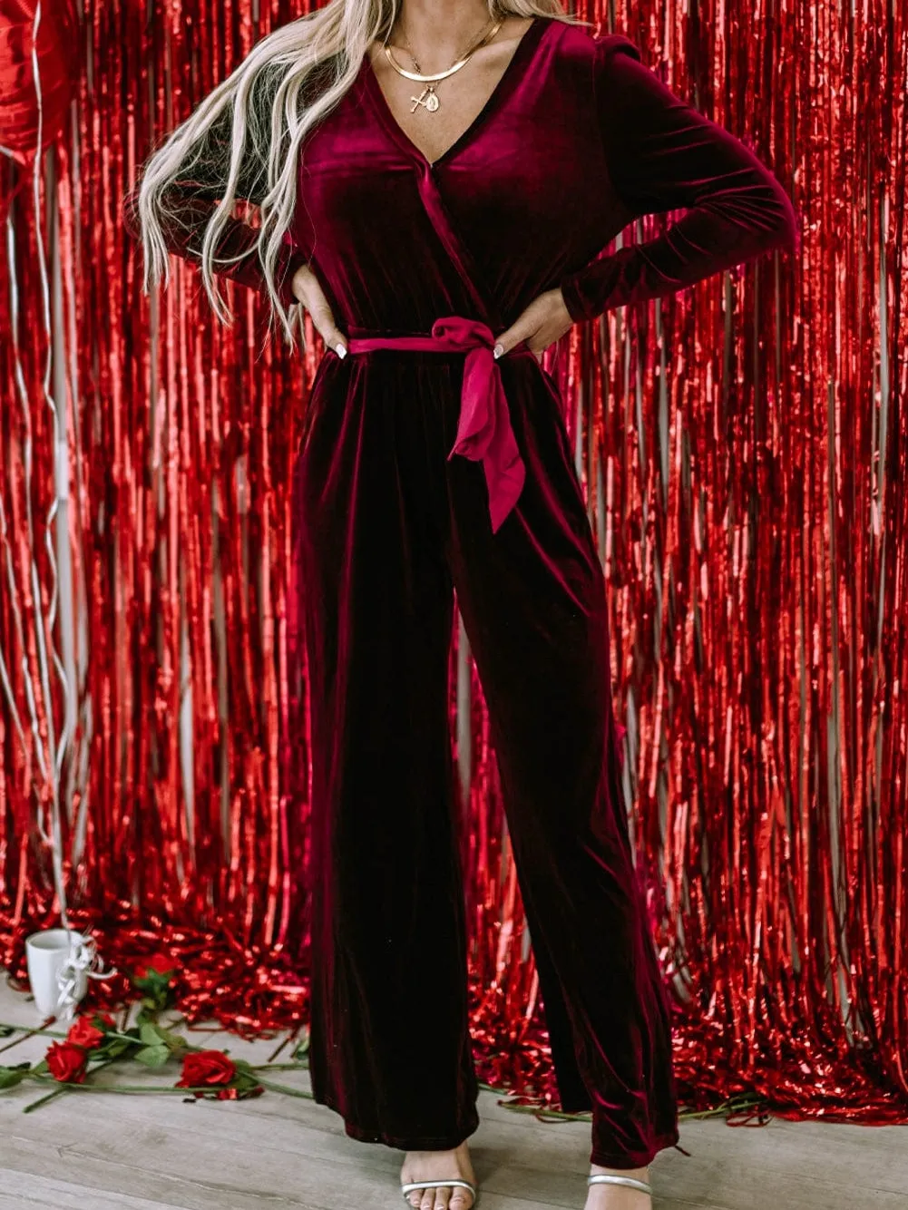 All-Occasion Velvet Jumpsuit: Adaptable Style