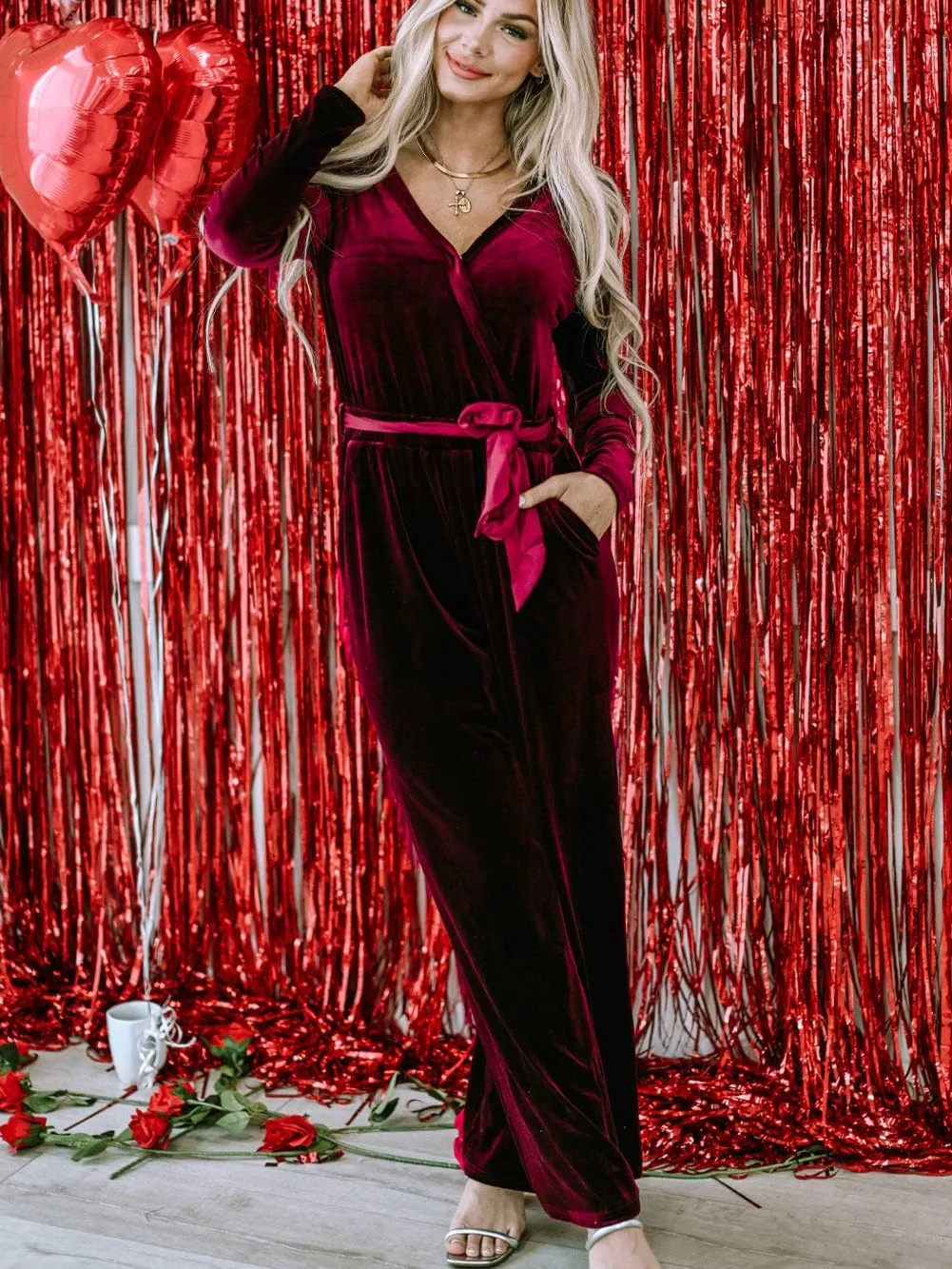 All-Occasion Velvet Jumpsuit: Adaptable Style