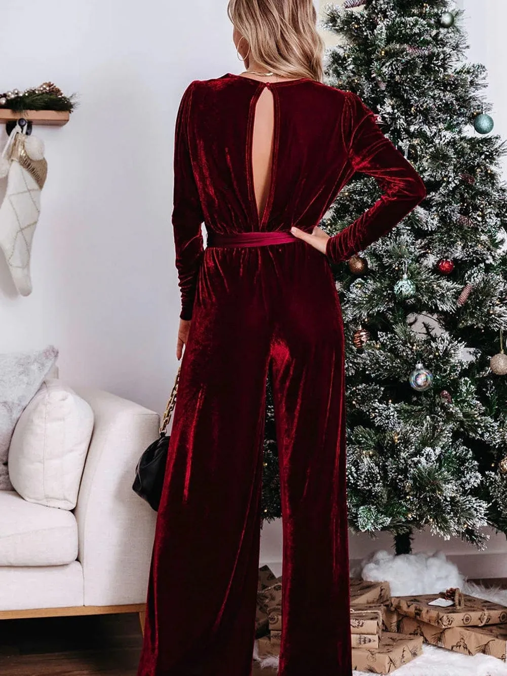 All-Occasion Velvet Jumpsuit: Adaptable Style