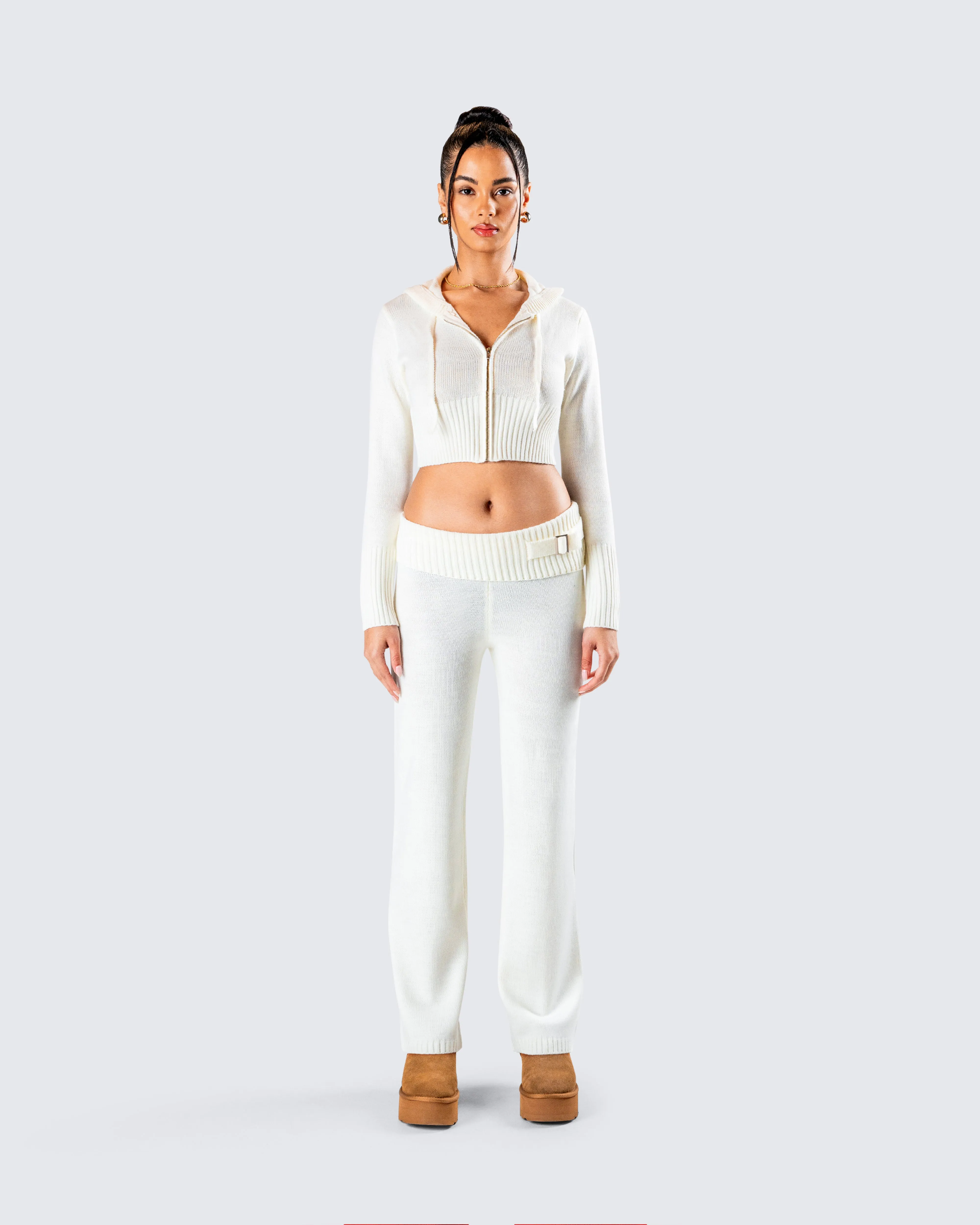 Alyssa White Knit Set