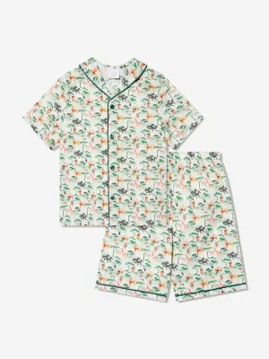 Amiki Children Boys Samuel Button Up Pyjama Set in Green