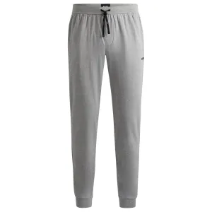 BOSS Men Mix & Match Stetch-Cotton Tracksuit Bottoms with Logo Detail - Medium Grey