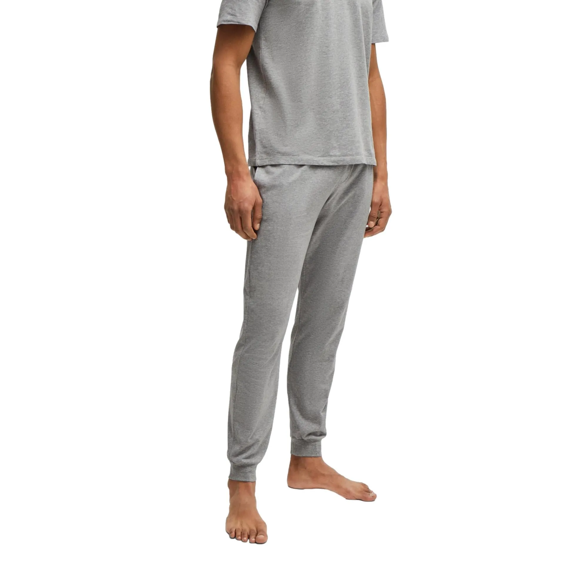 BOSS Men Mix & Match Stetch-Cotton Tracksuit Bottoms with Logo Detail - Medium Grey