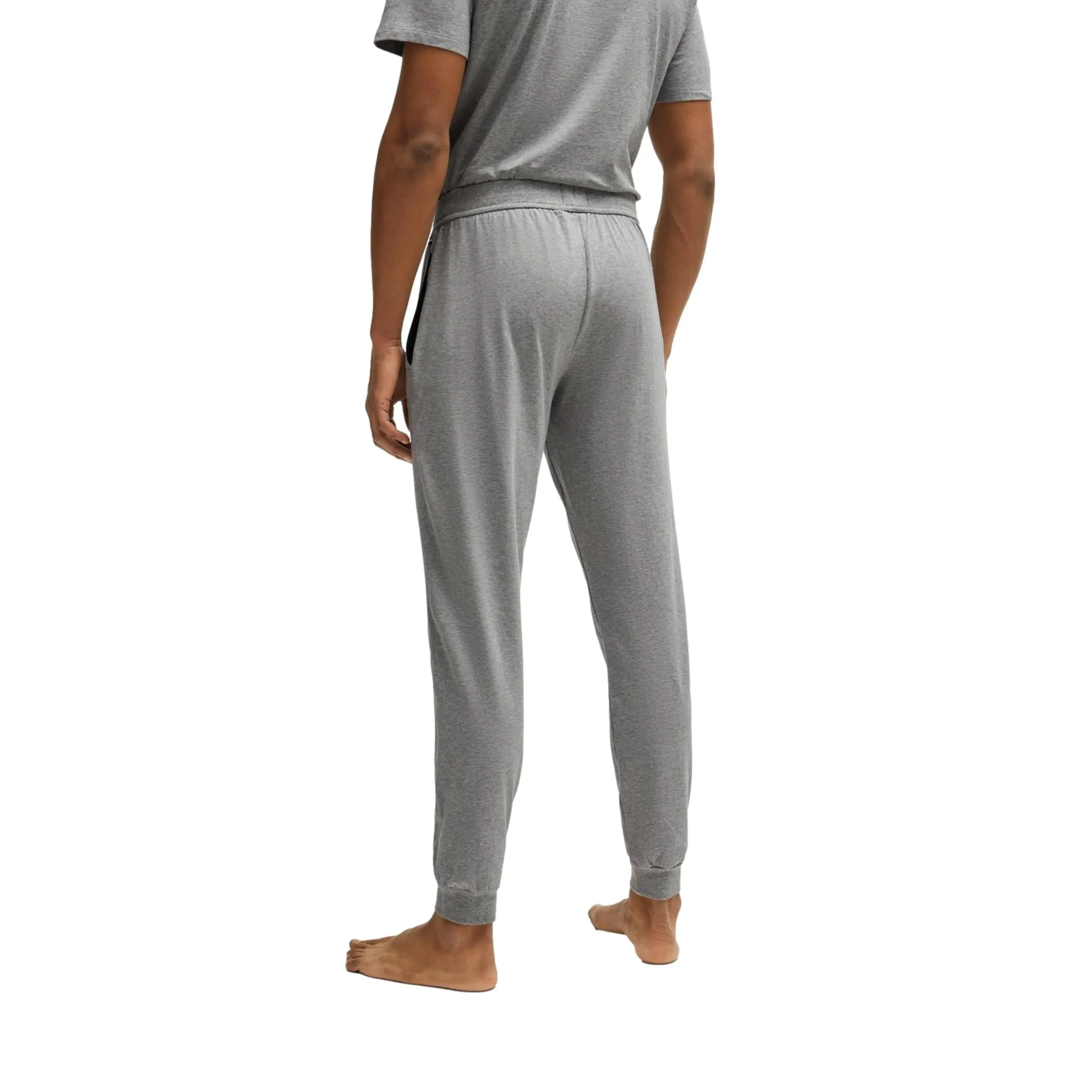 BOSS Men Mix & Match Stetch-Cotton Tracksuit Bottoms with Logo Detail - Medium Grey