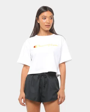 CHAMPION HERITAGE TEE LARGE SCRIPT White/Mango