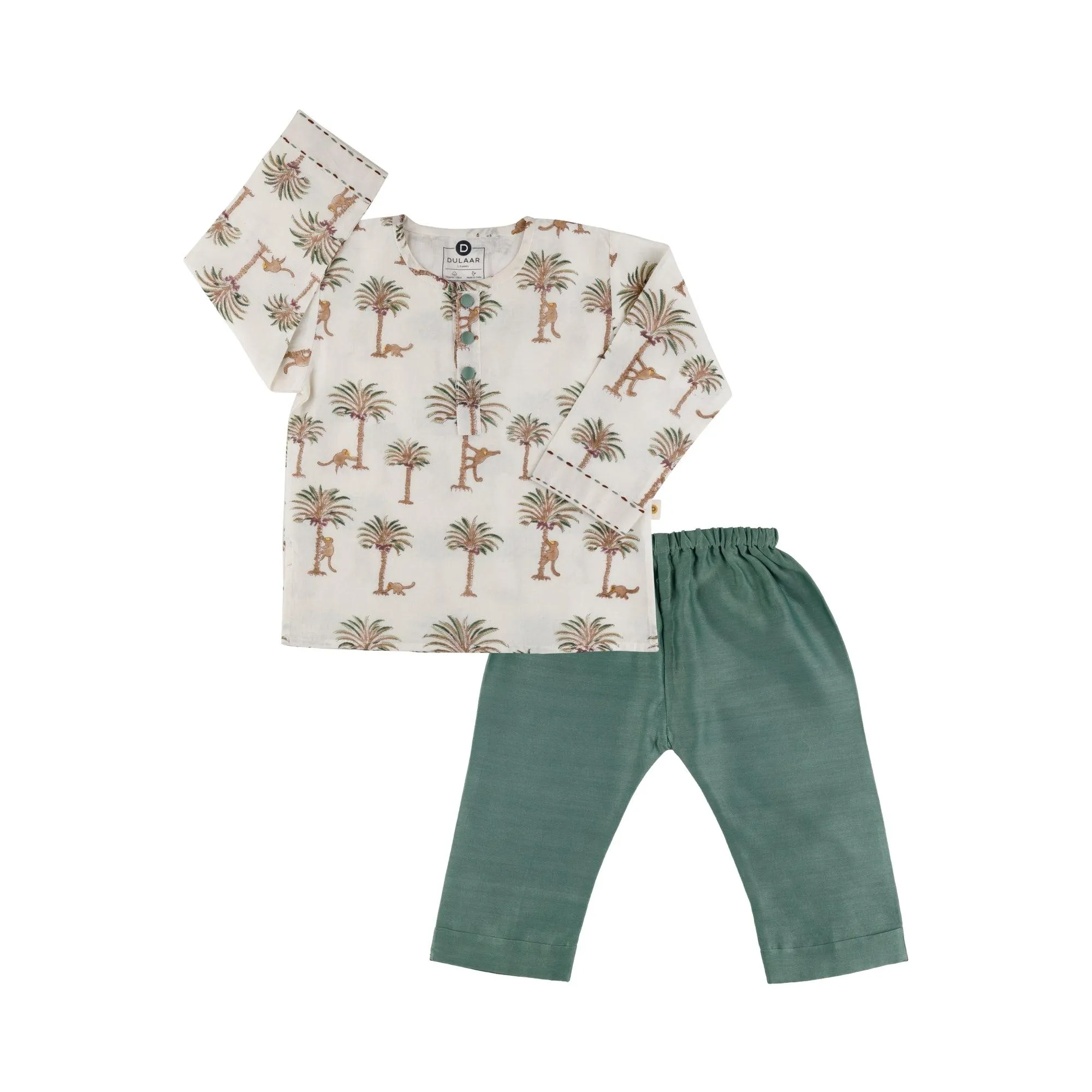 Chanderi Loungewear Set - Cheerful Cheetahs