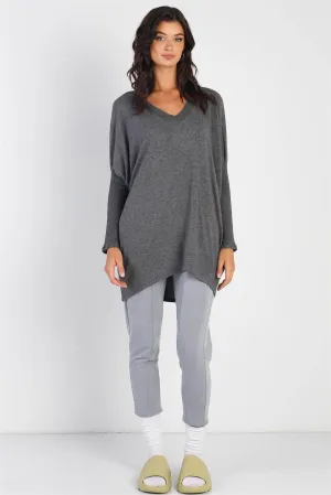 Charcoal V-Neck Dolman Long Sleeve Top /1-2-2