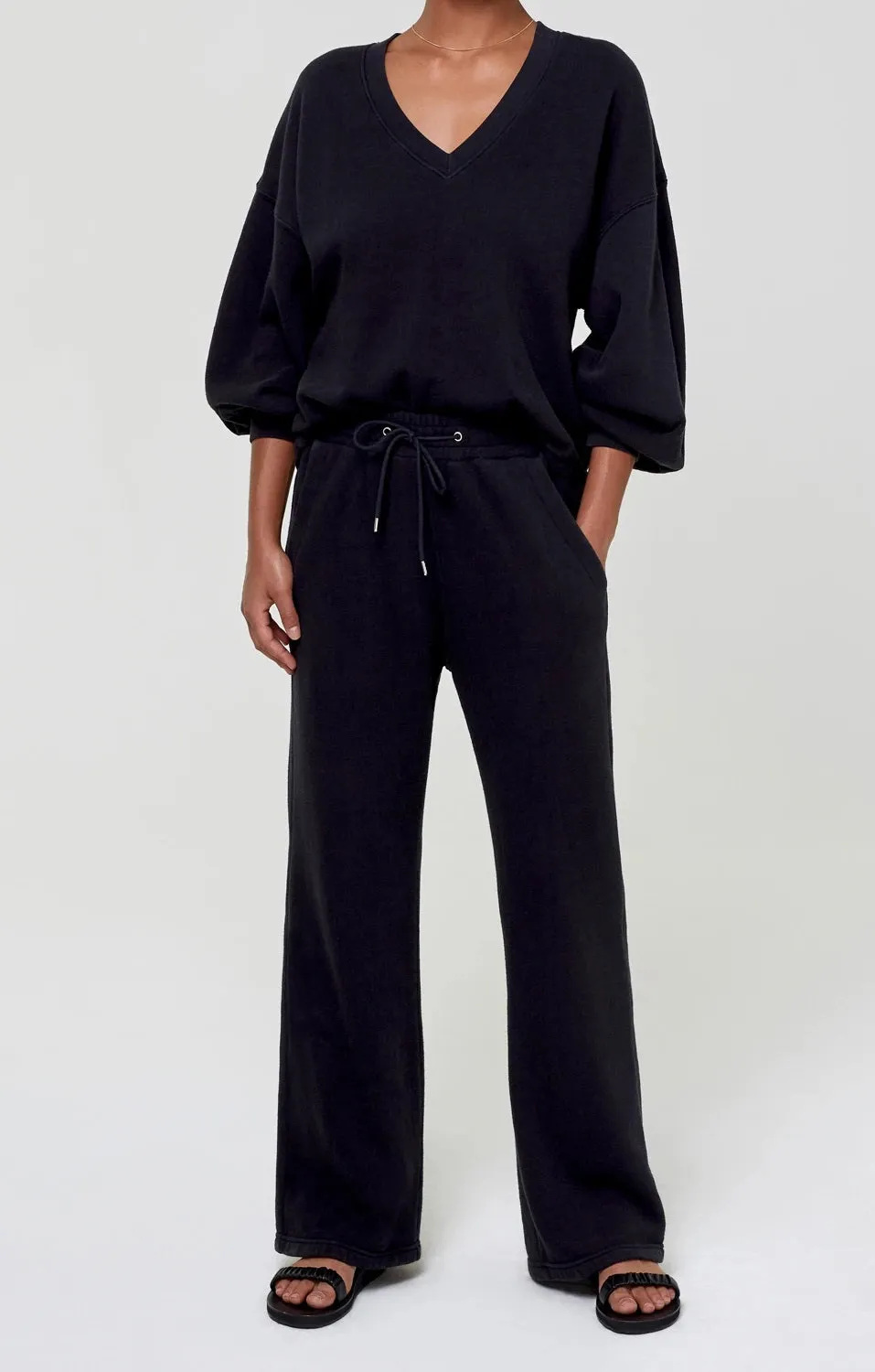 Citizens of Humanity - Nia Wide Leg Lounge Pant in Black