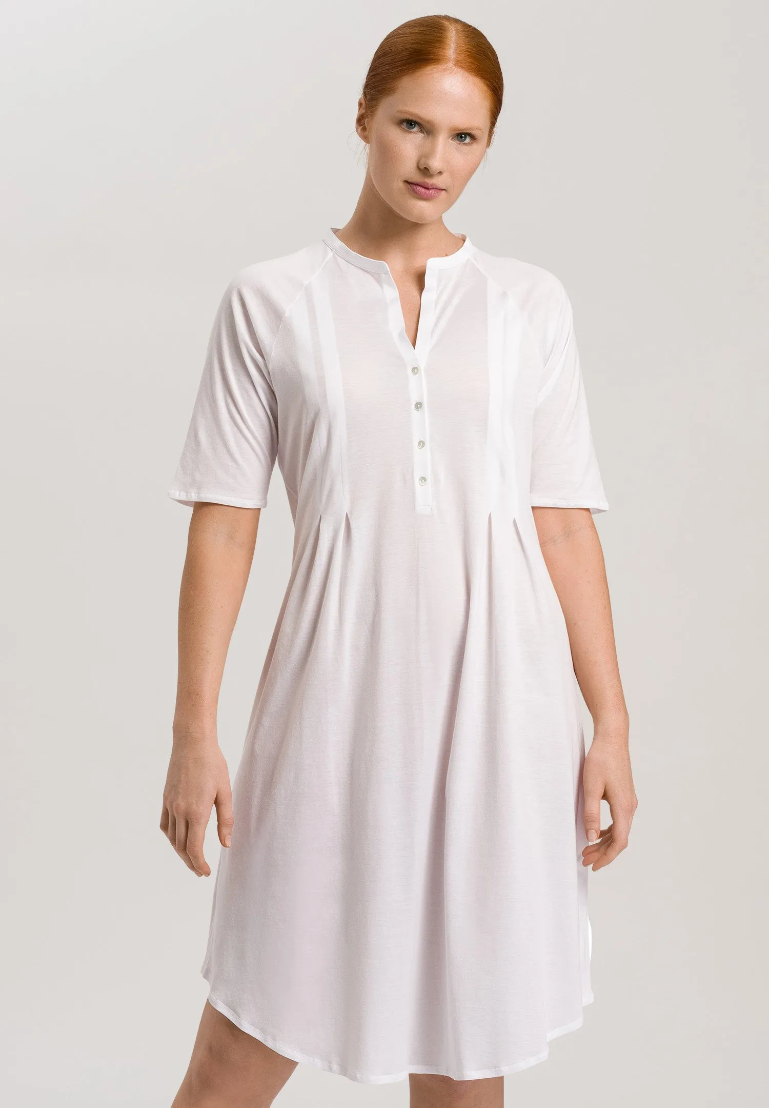 Cotton Deluxe Button Front Cotton Sleep Shirt | White 77954-101