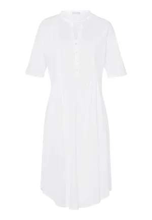 Cotton Deluxe Button Front Cotton Sleep Shirt | White 77954-101