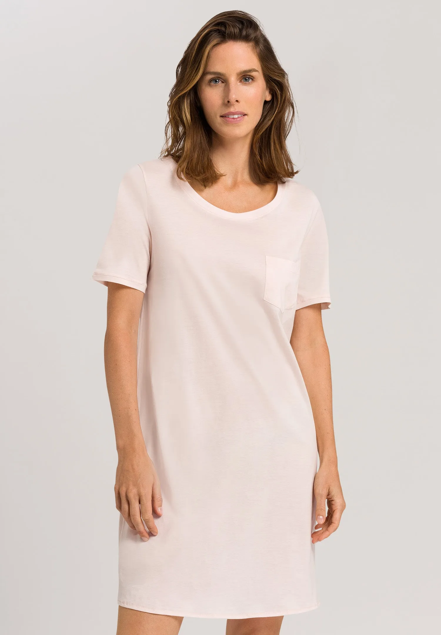 Cotton Deluxe Round Neck Cotton Nightgown | Crystal Pink 77953-1334