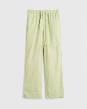 Cotton Poplin Pyjamas Pant in Light Moss Stripes