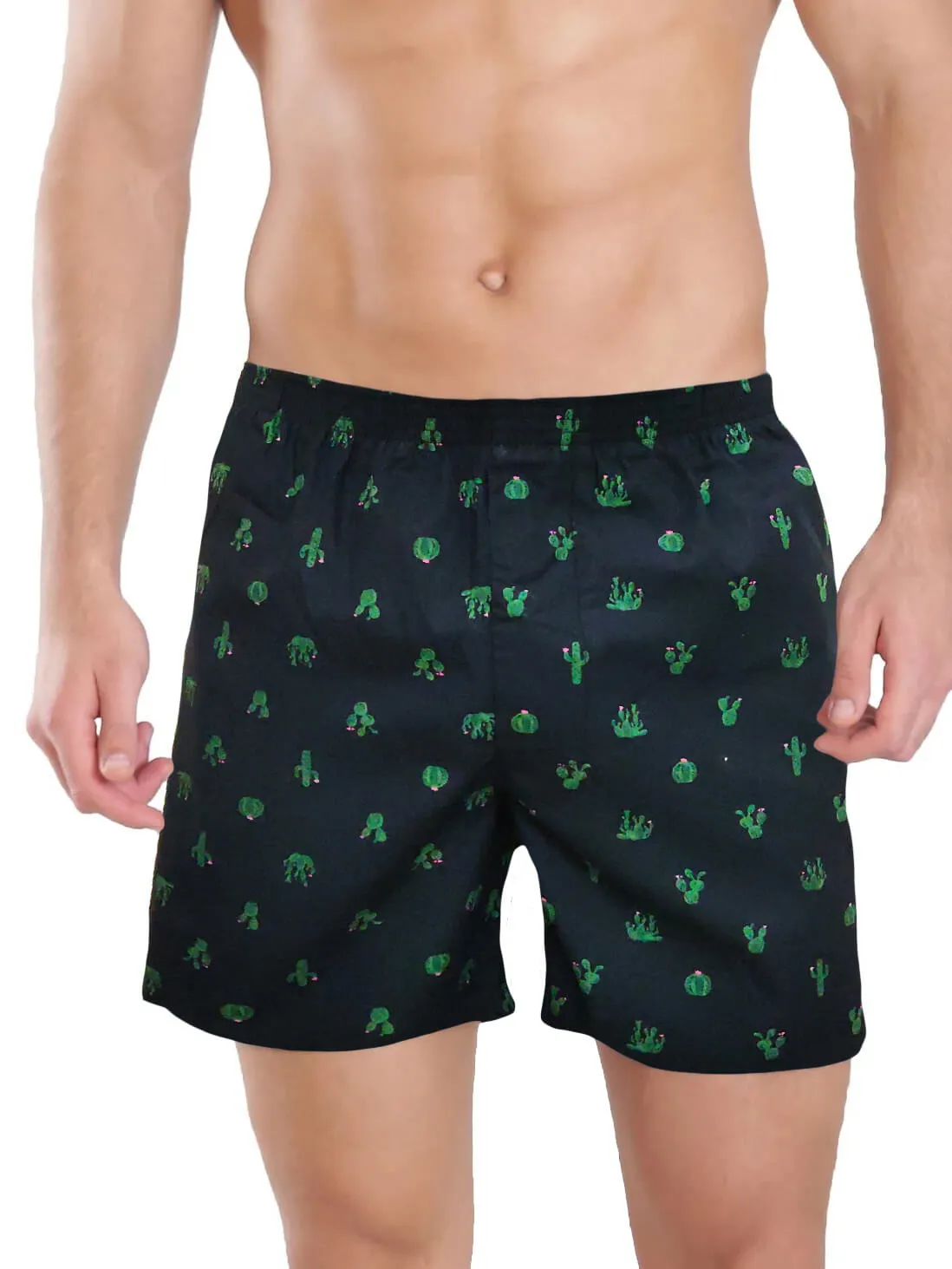 Cream Beach Black Cactus 2 Men Boxers Combo