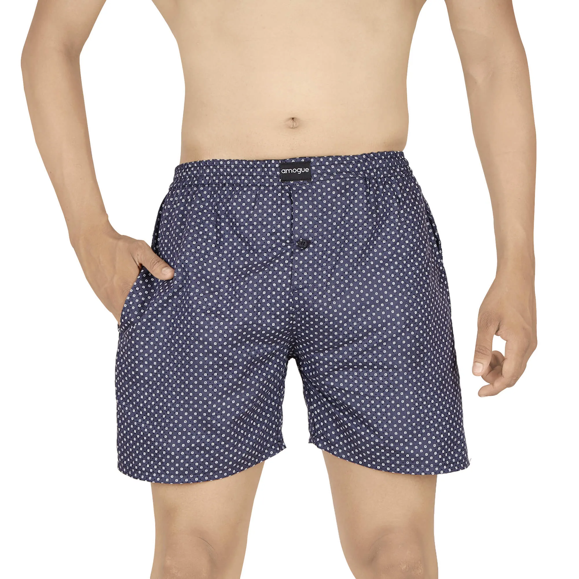 Dark Blue & Dark Grey Printed Boxers Combo