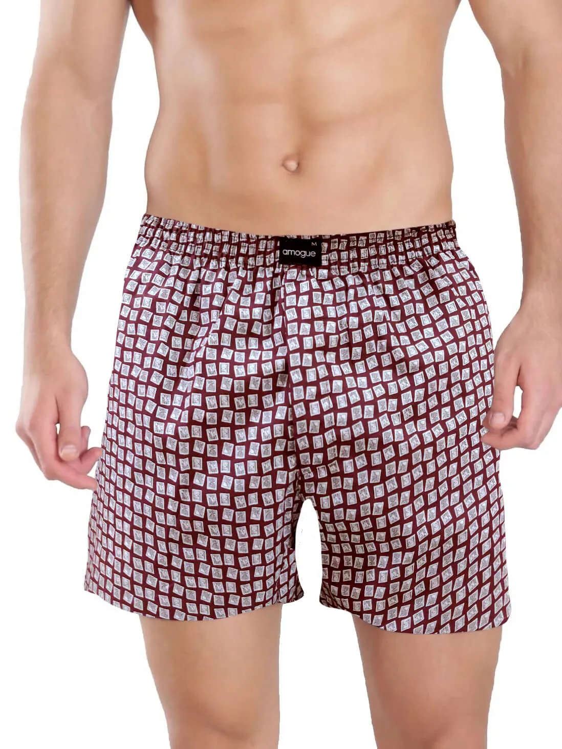 Dark Maroon Green Santa Printed Funky Boxers Combo