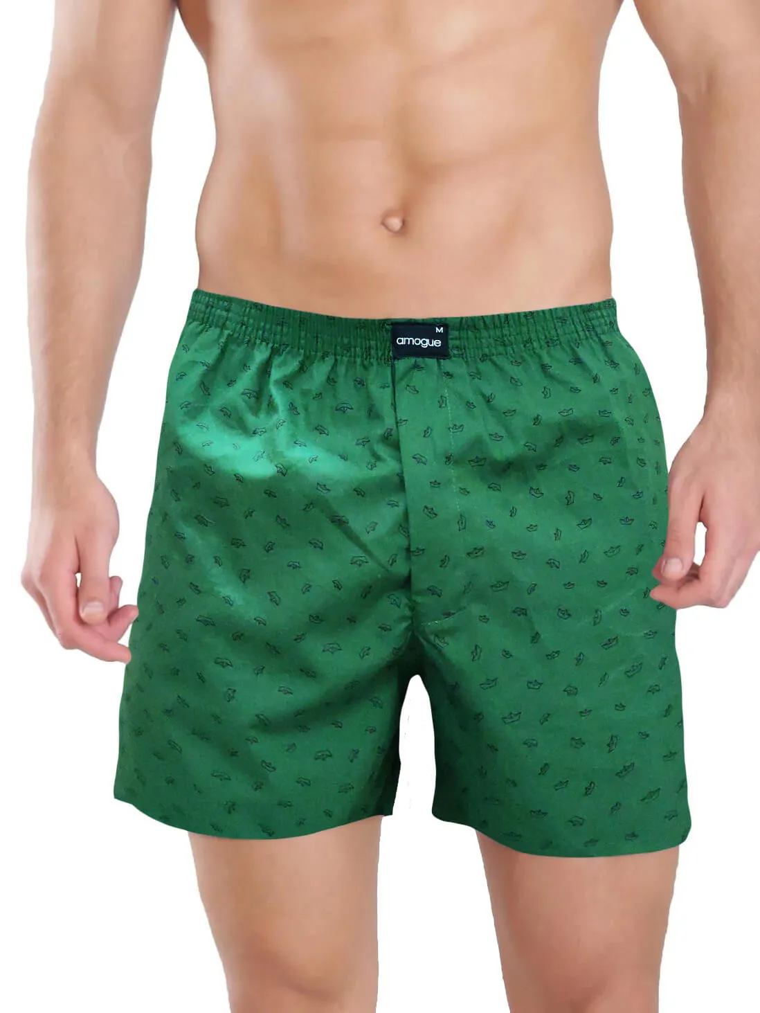 Dark Maroon Green Santa Printed Funky Boxers Combo