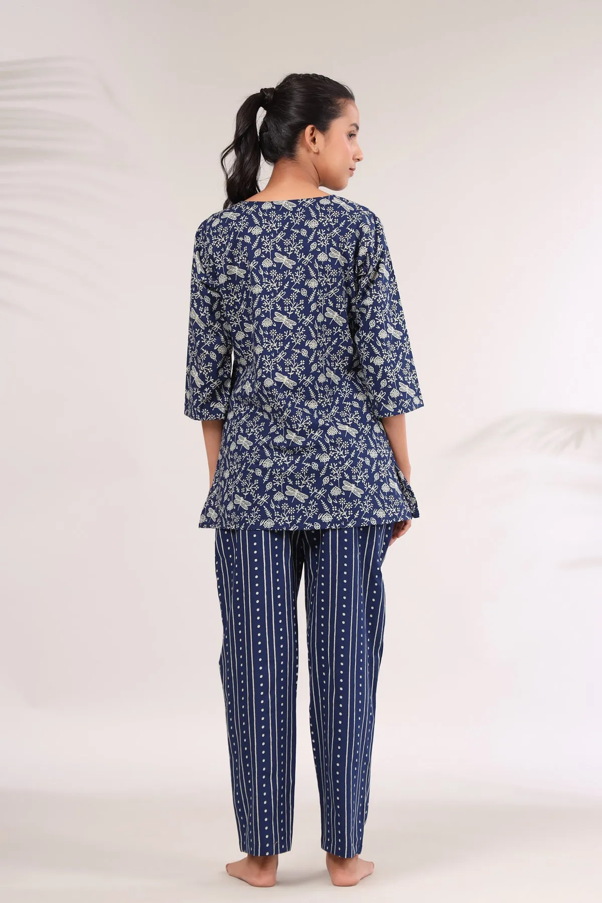 Dragonflies On Blue Loungewear Top Set