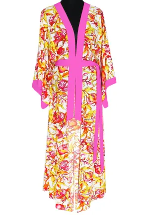 Euphoria – Forbidden Fruit Maxi Split Kaftan (Neon Pink)