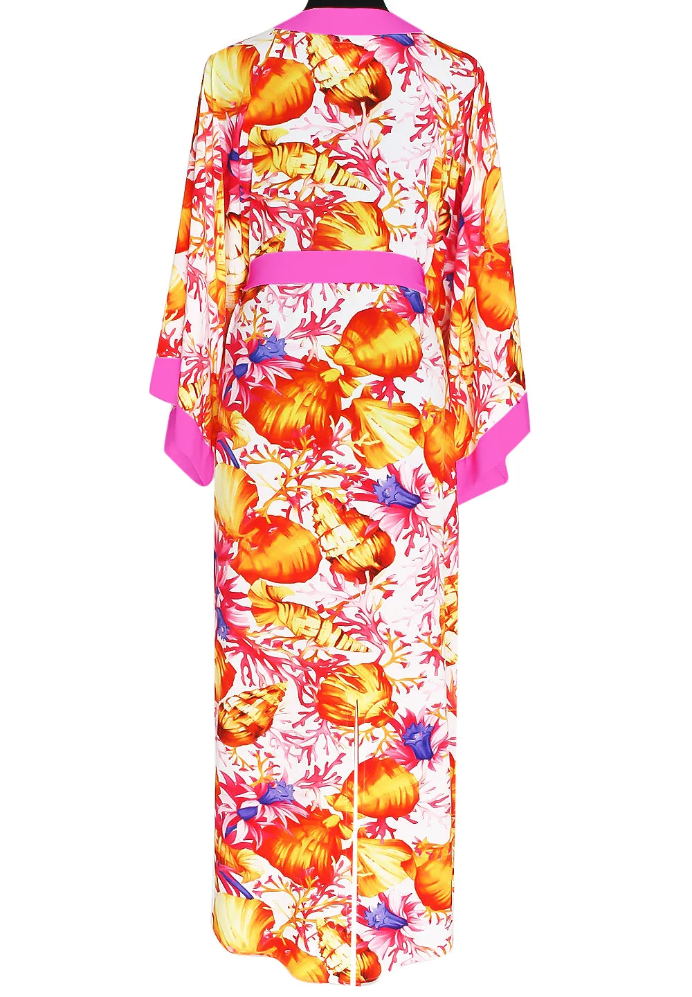 Euphoria – Magic Reef Maxi Split Kaftan (Neon Pink)