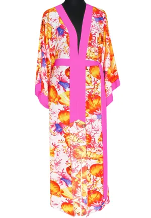 Euphoria – Magic Reef Maxi Split Kaftan (Neon Pink)