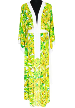 Euphoria – Secret Garden Maxi Split Kaftan (Off-White)