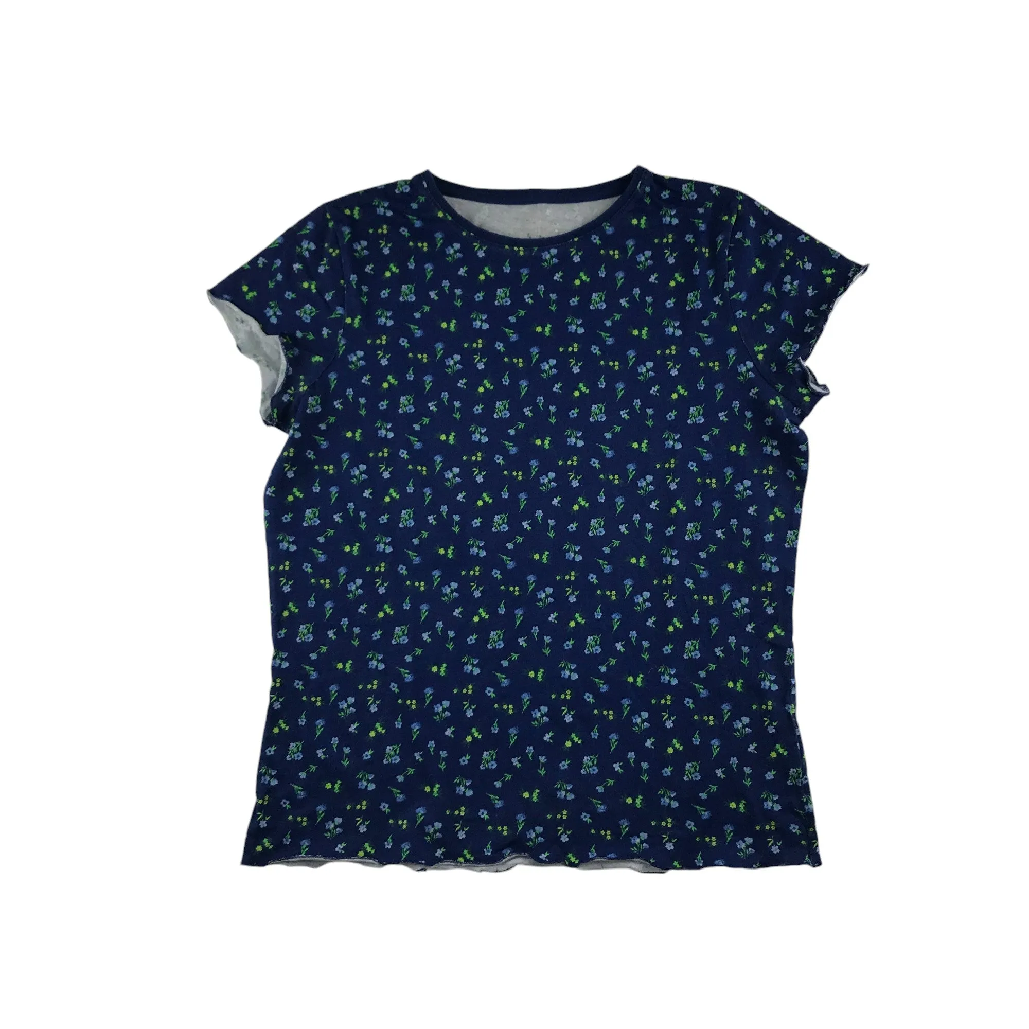 F&F pyjama set 13-14 years navy floral print cotton