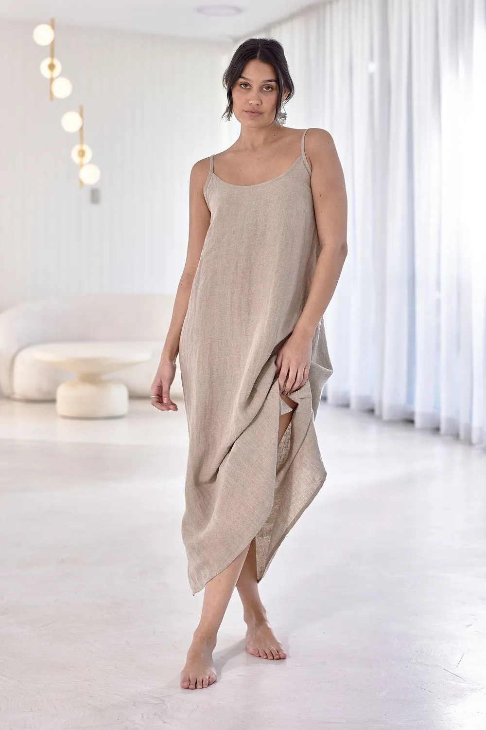 Fundamental Linen Midi  - Natural