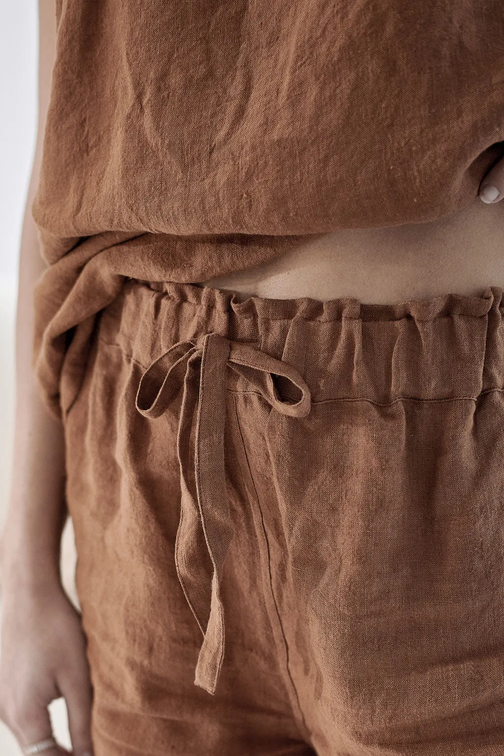 Fundamental Linen Shorts - Nutmeg