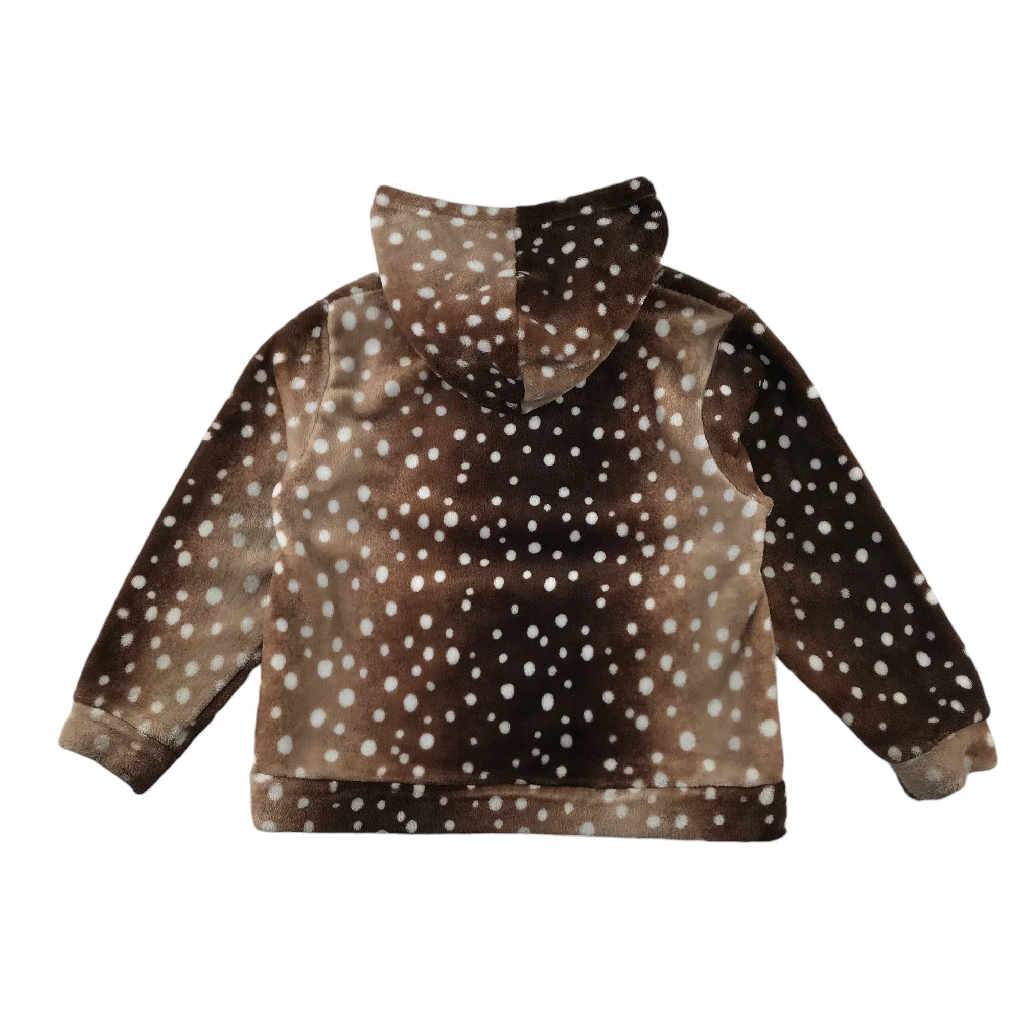 H&M hoodie 6-7 years brown fluffy deer face and sequin details