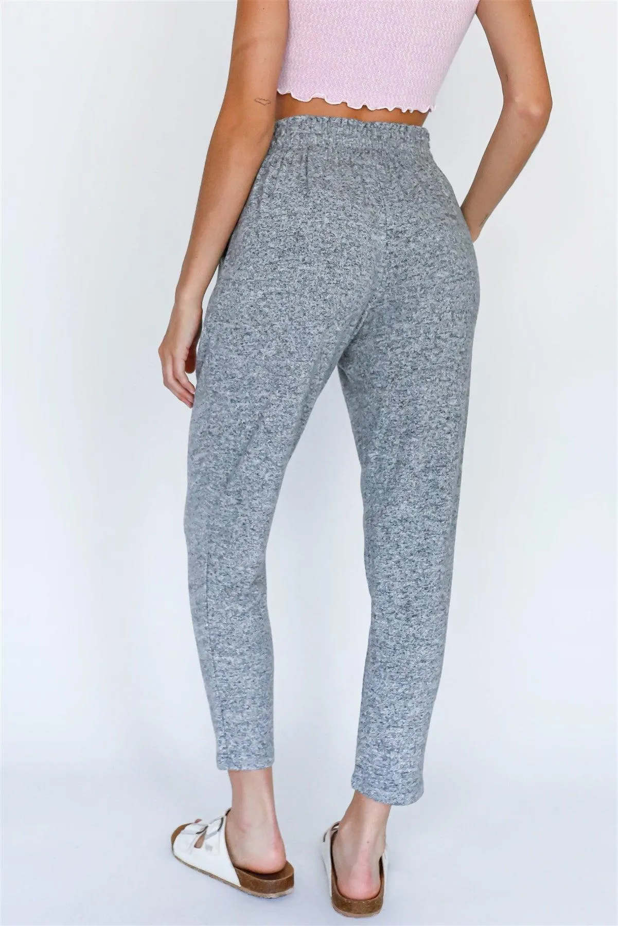 Heather Grey Loungewear Flannel Hight Waist Pants /1-1-1