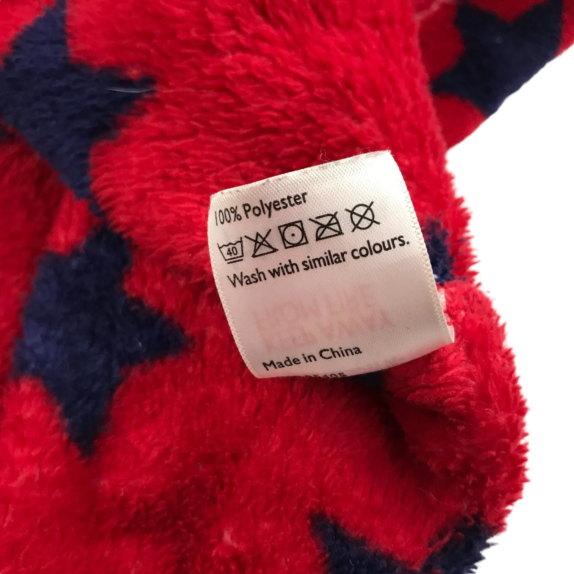 John Lewis dressing gown 6-7 years red with navy stars