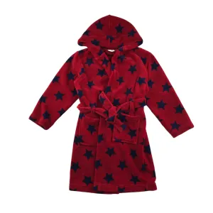 John Lewis dressing gown 6-7 years red with navy stars