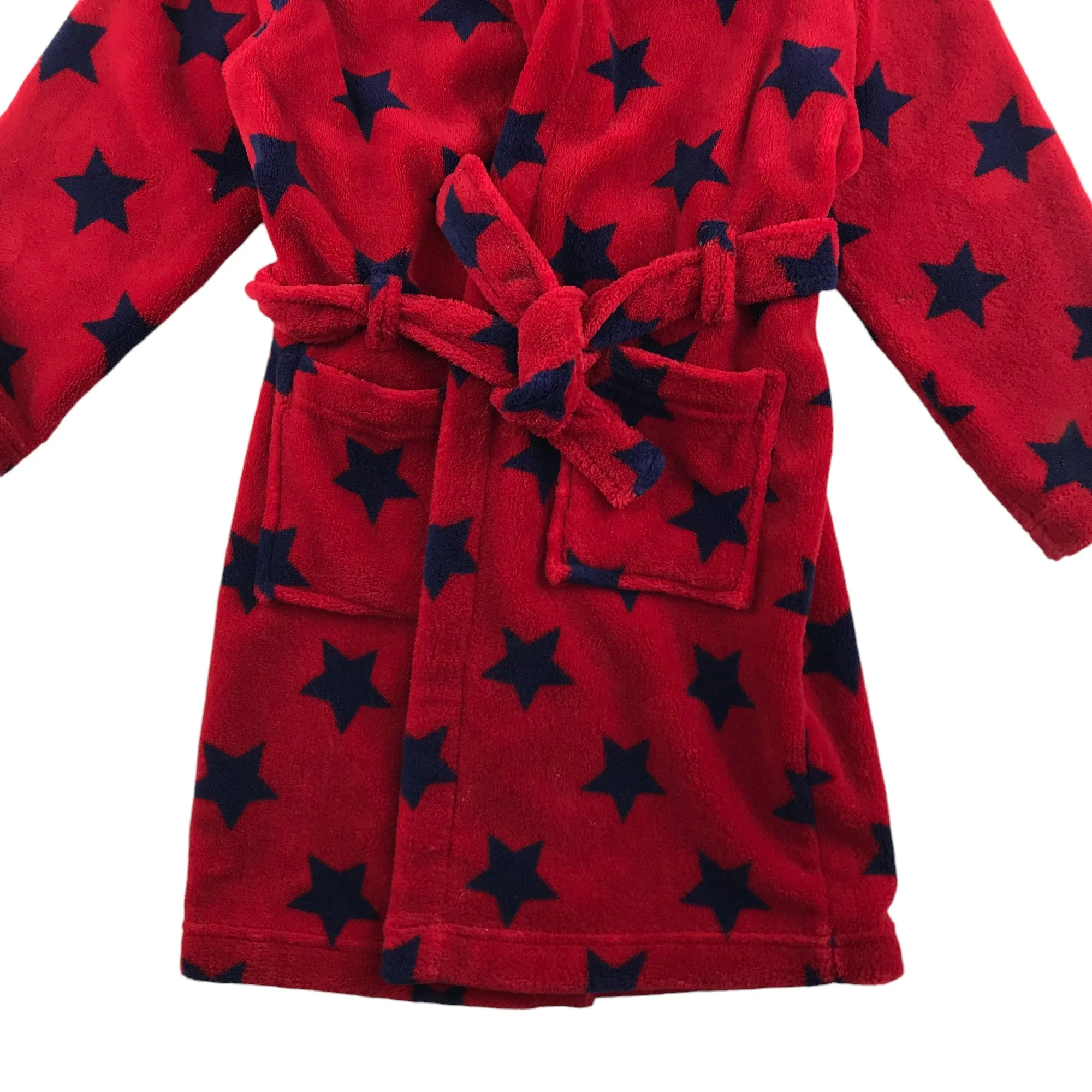 John Lewis dressing gown 6-7 years red with navy stars