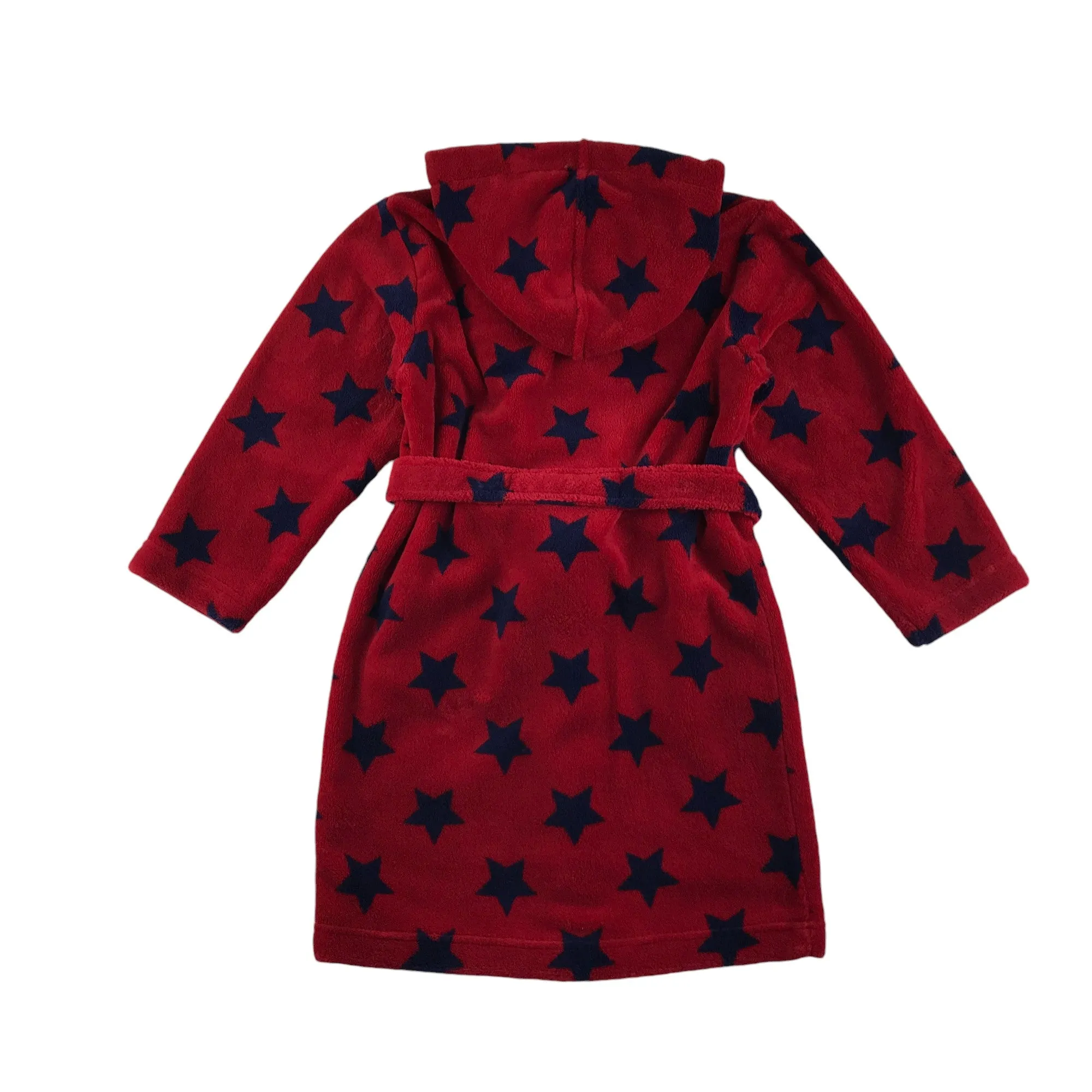 John Lewis dressing gown 6-7 years red with navy stars