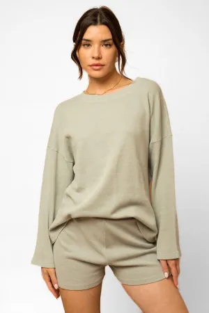 Long Sleeve Oversize Mineral Wash Top