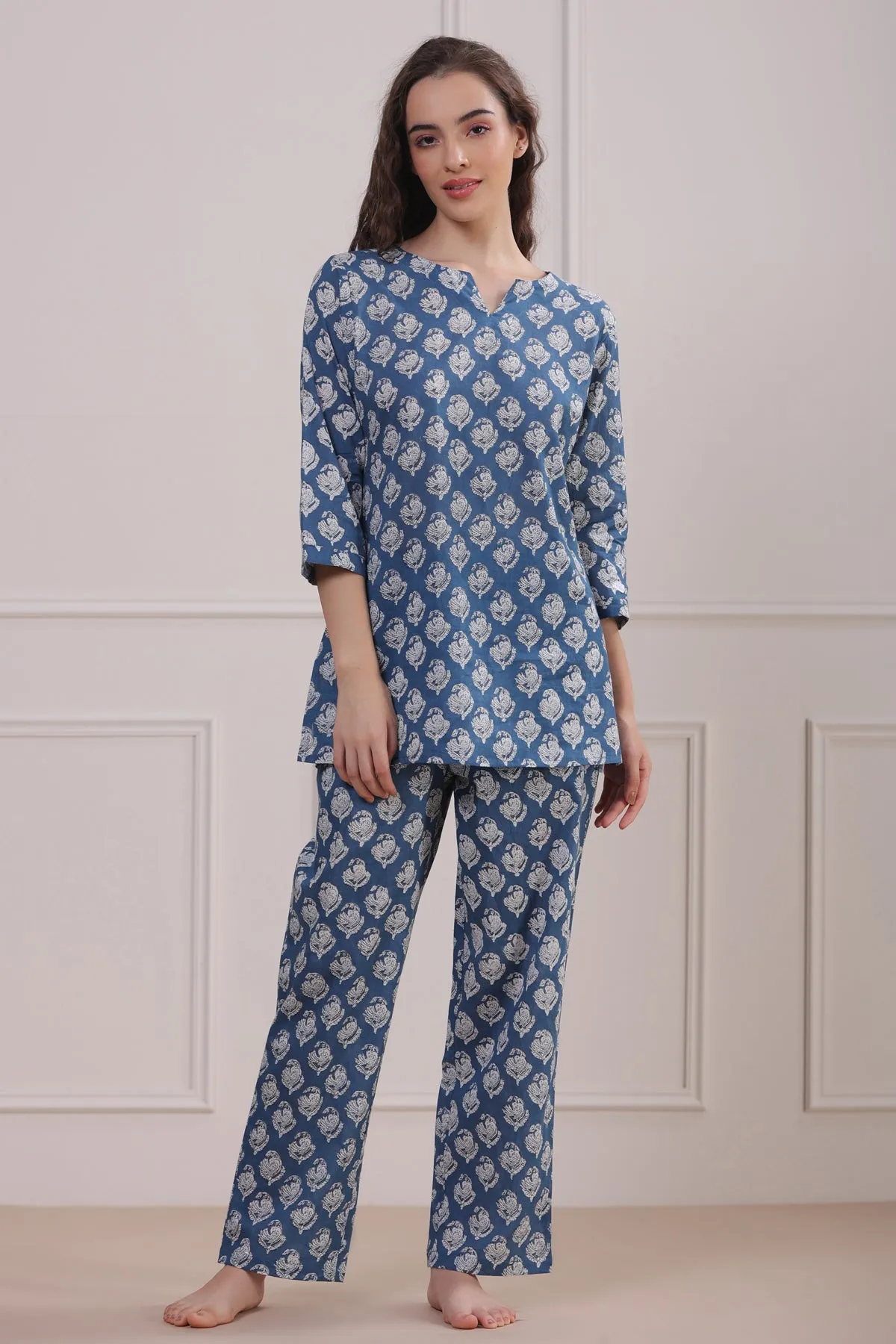 Lotus Blue Loungewear Top Set