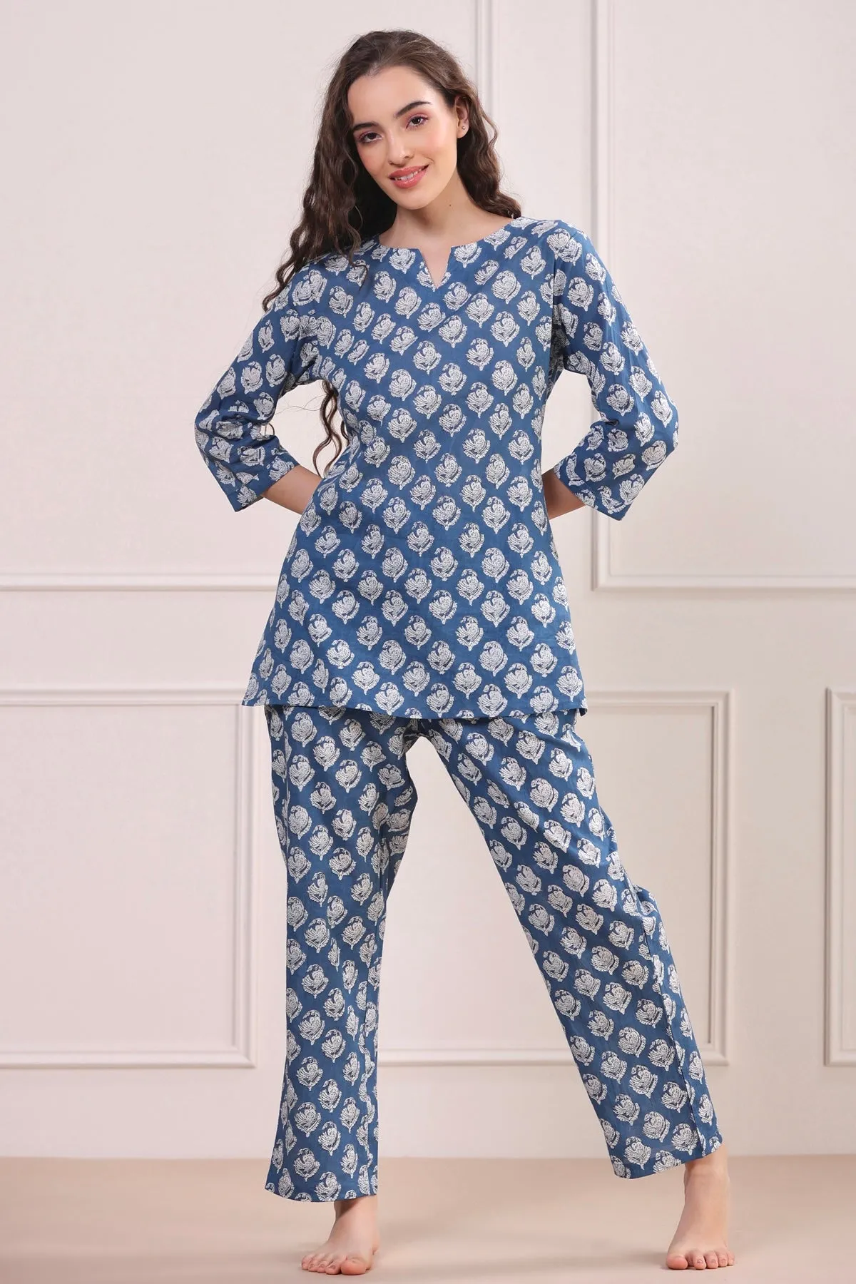 Lotus Blue Loungewear Top Set