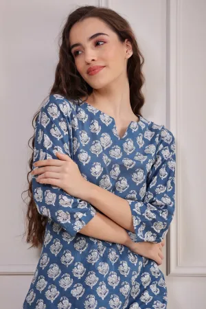 Lotus Blue Loungewear Top Set