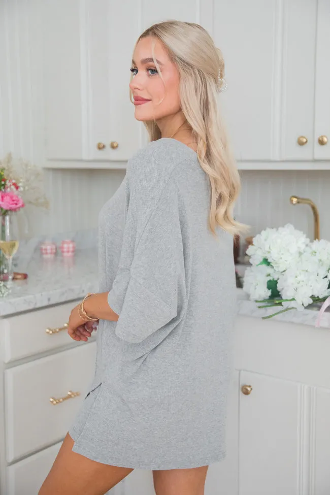 Love Me So Heather Grey Ribbed Knit Set