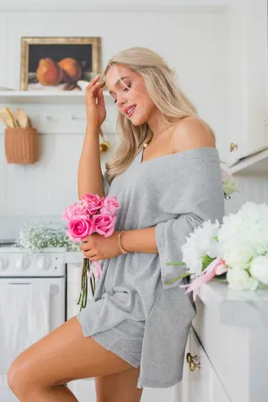 Love Me So Heather Grey Ribbed Knit Set