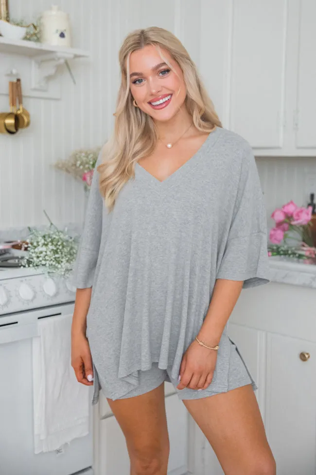 Love Me So Heather Grey Ribbed Knit Set