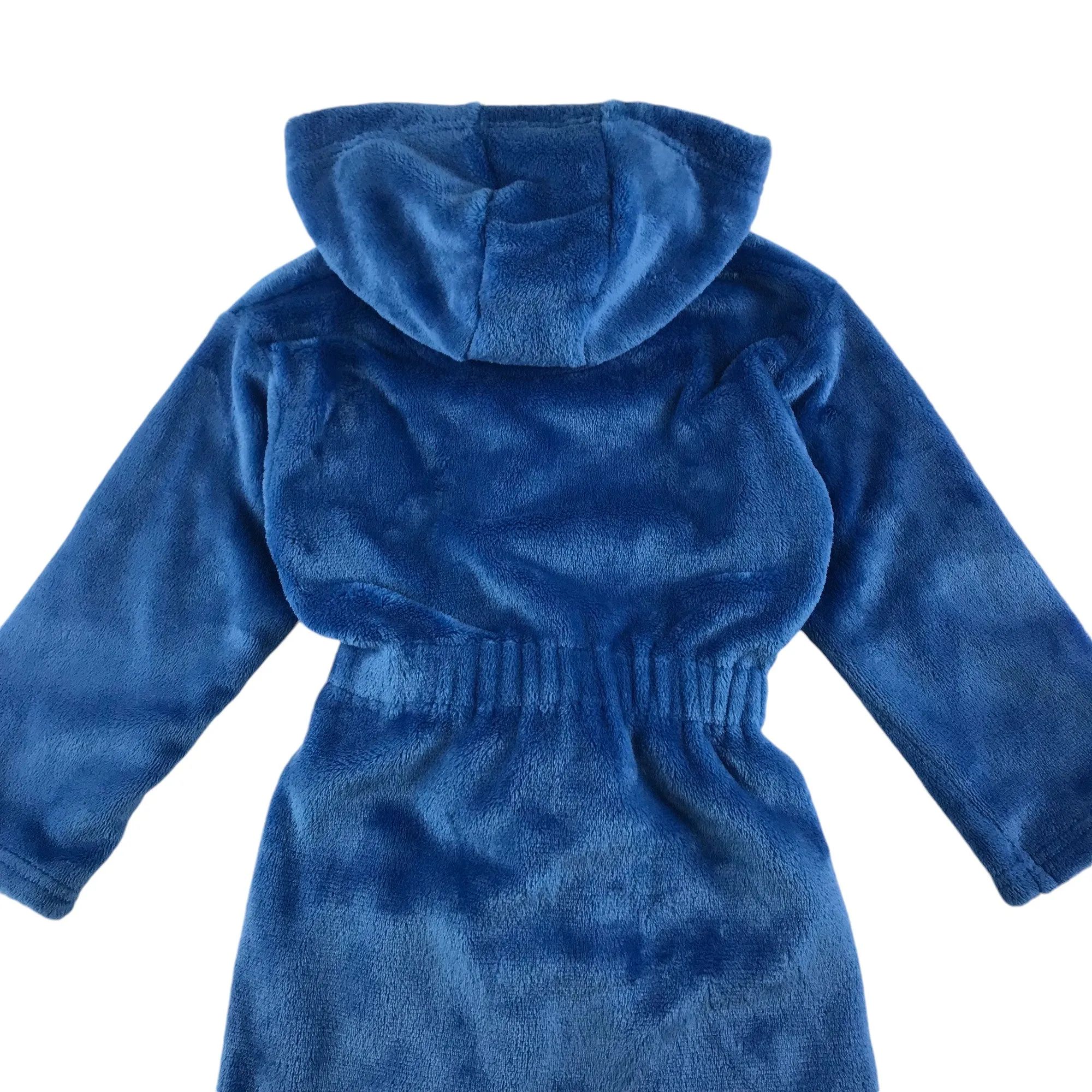 M&S dressing gown 5-6 years plain blue Paddington bear