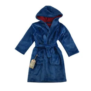 M&S dressing gown 5-6 years plain blue Paddington bear