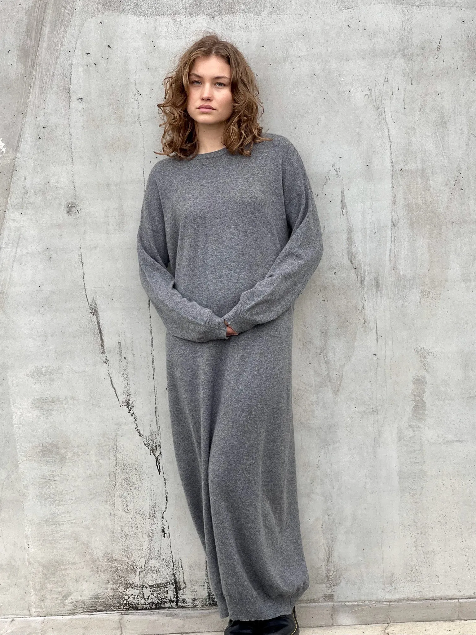 Melange Grey Cashmere Dress