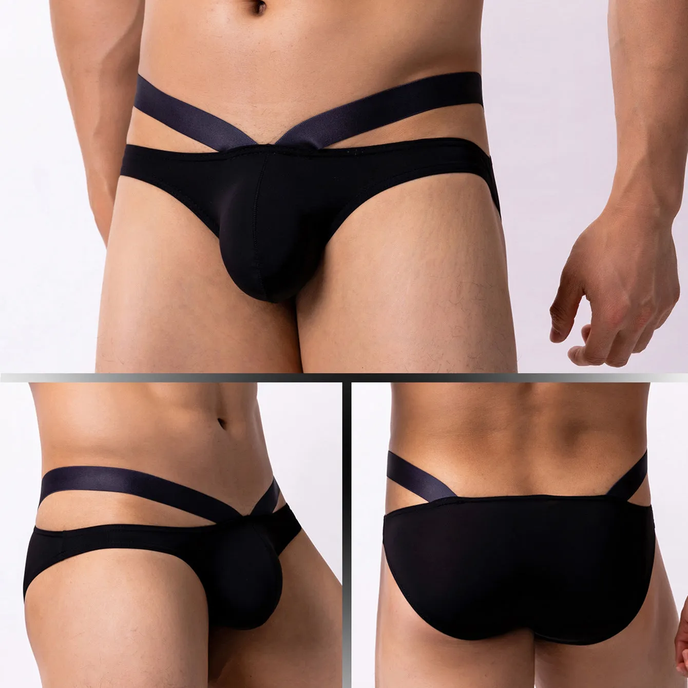 Men's Thin Ice Silk Low Waist Briefs