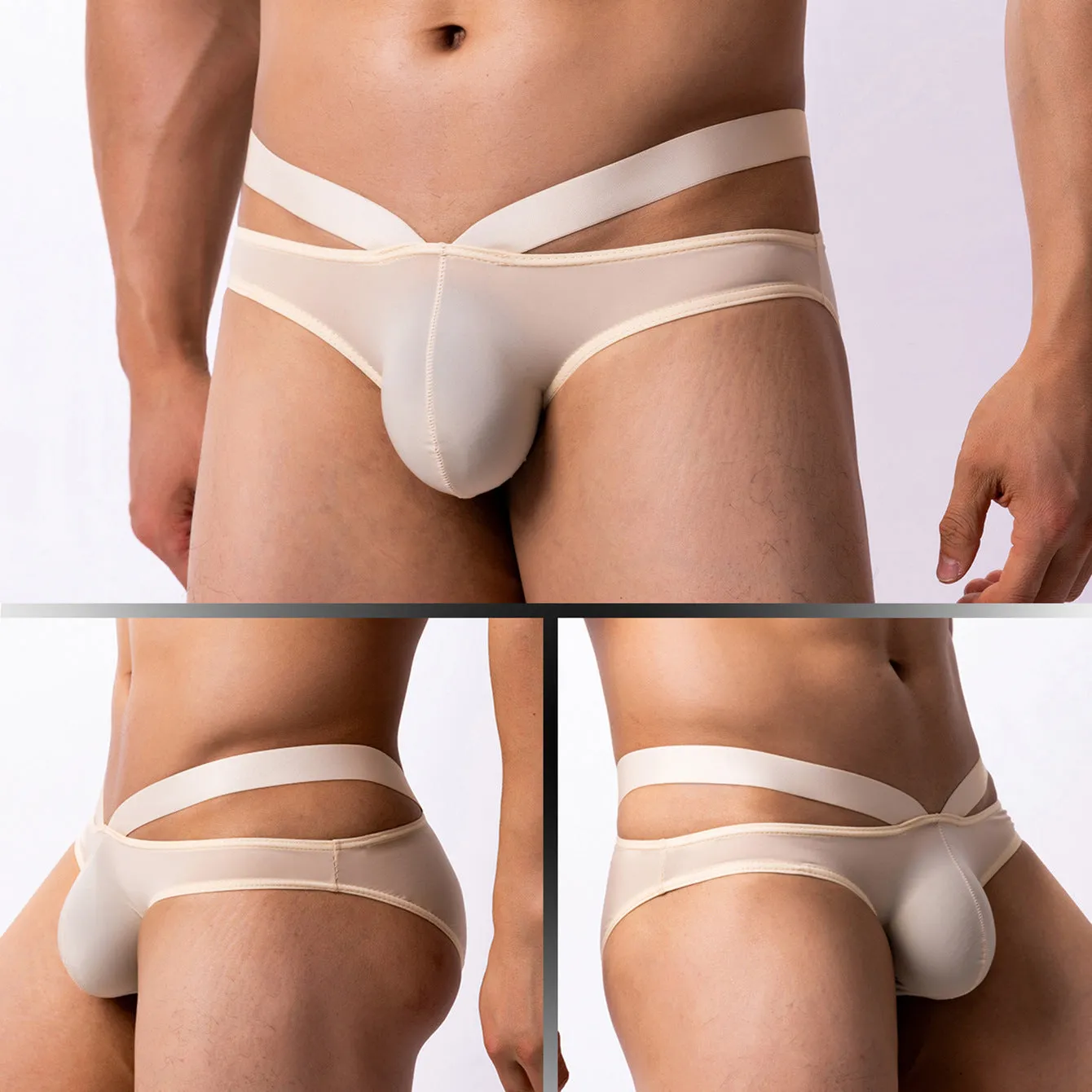 Men's Thin Ice Silk Low Waist Briefs