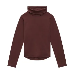 Merino Polo Neck, Chocolate Brown